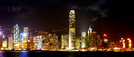 Night view of Hong Kong Harbor