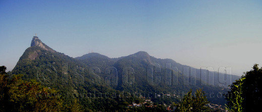 The Corcovado mountain (with the Jesus statue on top)